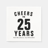 Custom Mr. and Mrs. 25 th wedding year Party Serviette (Vorderseite)