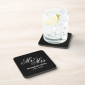 Custom Mr and Mrs name plastic beverage coaster Getränkeuntersetzer (Rechte Seite)