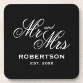 Custom Mr and Mrs name plastic beverage coaster Getränkeuntersetzer (Vorderseite)