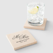 Custom Mr. and Mrs. Pare Square Sandstone Unterset Steinuntersetzer (Seitenansicht)