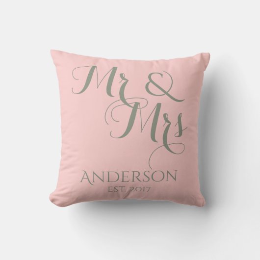 Custom Mr. and Mrs. Wedding or Anniversary Geschen Kissen (Vorderseite)