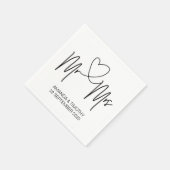 Custom Mr. and Mrs Wedding Table Napkin Set Serviette (Ecke)