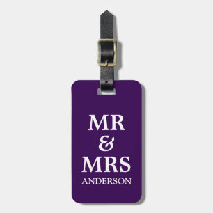 Custom Mr. Lila Wedding Honeymoon Travel Tag Gepäckanhänger