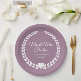 Custom Mr. & Mrs. Bride und Groom neu verheiratet Pappteller