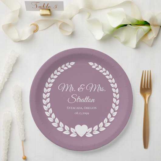 Custom Mr. & Mrs. Bride und Groom neu verheiratet Pappteller (Hochzeit)
