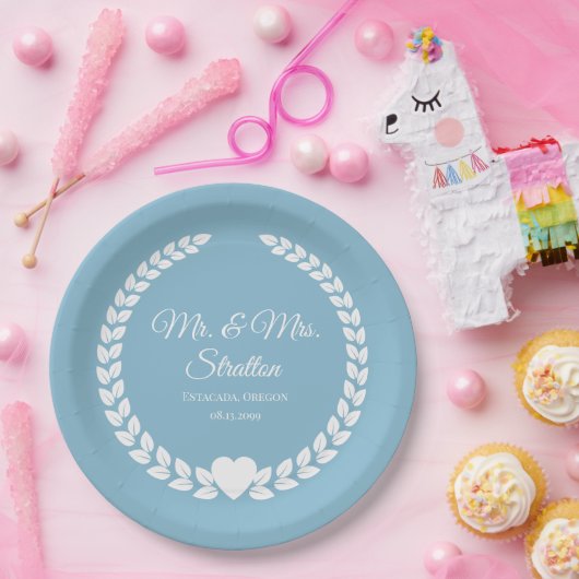 Custom Mr. & Mrs. Bride und Groom neu verheiratet Pappteller (Party)