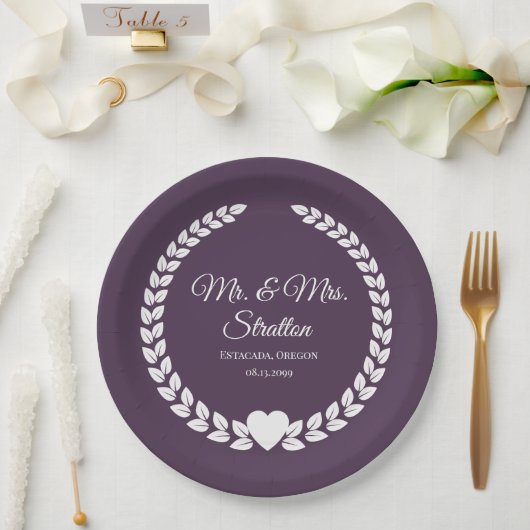 Custom Mr. & Mrs. Bride und Groom neu verheiratet Pappteller (Hochzeit)