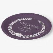 Custom Mr. & Mrs. Bride und Groom neu verheiratet Pappteller (Schrägansicht)