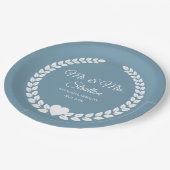 Custom Mr. & Mrs. Bride und Groom neu verheiratet Pappteller (Schrägansicht)