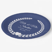 Custom Mr. & Mrs. Bride und Groom neu verheiratet Pappteller (Schrägansicht)