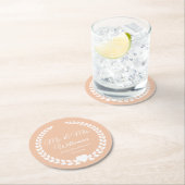 Custom Mr. & Mrs. Bride und Groom neu verheiratet Runder Pappuntersetzer (Vor Ort)