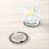 Custom Mr. & Mrs. Bride und Groom neu verheiratet Runder Pappuntersetzer (Vor Ort)