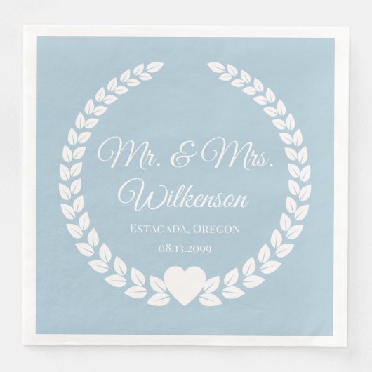 Custom Mr. & Mrs. Bride und Groom neu verheiratet Serviette (Vorderseite)