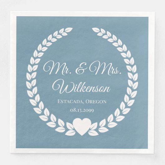 Custom Mr. & Mrs. Bride und Groom neu verheiratet Serviette (Vorderseite)