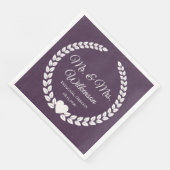 Custom Mr. & Mrs. Bride und Groom neu verheiratet Serviette (Ecke)