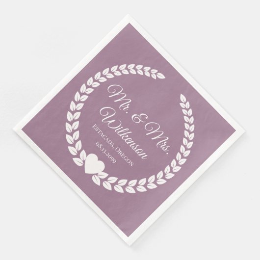 Custom Mr. & Mrs. Bride und Groom neu verheiratet Serviette (Ecke)