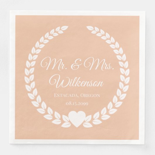 Custom Mr. & Mrs. Bride und Groom neu verheiratet Serviette (Vorderseite)