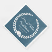 Custom Mr. & Mrs. Bride und Groom neu verheiratet Serviette (Ecke)