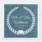 Custom Mr. & Mrs. Bride und Groom neu verheiratet Serviette (Vorderseite)