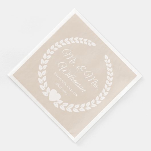 Custom Mr & Mrs Bride und Groom New Paper Serviette (Ecke)