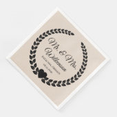 Custom Mr & Mrs Bride und Groom New Paper Serviette (Ecke)