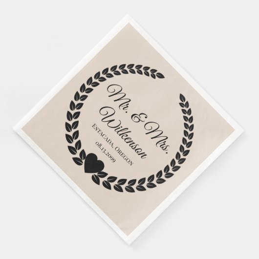 Custom Mr & Mrs Bride und Groom New Paper Serviette (Ecke)