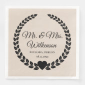 Custom Mr & Mrs Bride und Groom New Paper Serviette (Vorderseite)