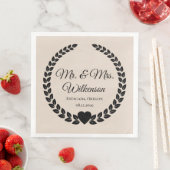 Custom Mr & Mrs Bride und Groom New Paper Serviette (Beispiel)