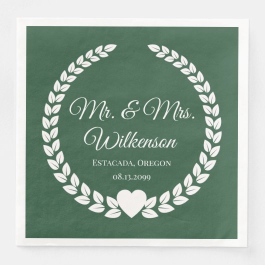 Custom Mr & Mrs Bride und Groom New Paper Serviette (Vorderseite)