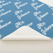 Custom Mr & Mrs Couple Blue Blanket for Newlyweds Sherpadecke (3/4)