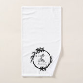 Custom Mr & Mrs. Elegant White & Black Newlyweds Badhandtuch Set (Handtuch)