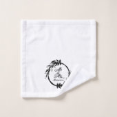 Custom Mr & Mrs. Elegant White & Black Newlyweds Badhandtuch Set (Waschlappen)