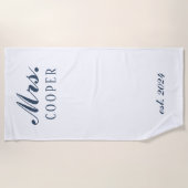 Custom Mr&Mrs Honeymoon Geschenk Newlyweds Gray Strandtuch (Vorderseite)