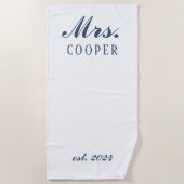 Custom Mr&Mrs Honeymoon Geschenk Newlyweds Gray Strandtuch (Vorderseite)