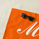Custom Mr&Mrs Honeymoon Gift Newlyweds Orange Strandtuch (Beispiel)