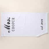 Custom Mr&Mrs Honeymoon Gift Newlyweds Strandtuch (Vorderseite)