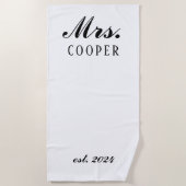 Custom Mr&Mrs Honeymoon Gift Newlyweds Strandtuch (Vorderseite)