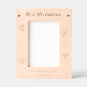Custom Mr. & Mrs Keepake Wedding Day Wooden Geätzte Rahmen (Vorderseite)