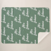 Custom Mr & Mrs Newlywed Blanket for Bride & Groom Sherpadecke (Vorderseite (Horizontal))