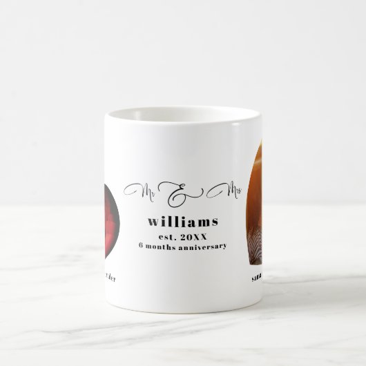 Custom Mr & Mrs Wedding Anniversary Gefallen 2 Fot Kaffeetasse (Mittel)