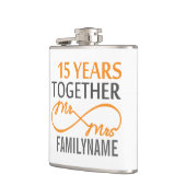 Custom Mr. und Mrs. 15th Anniversary Flask Flachmann (Links)