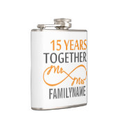 Custom Mr. und Mrs. 15th Anniversary Flask Flachmann (Rechts)