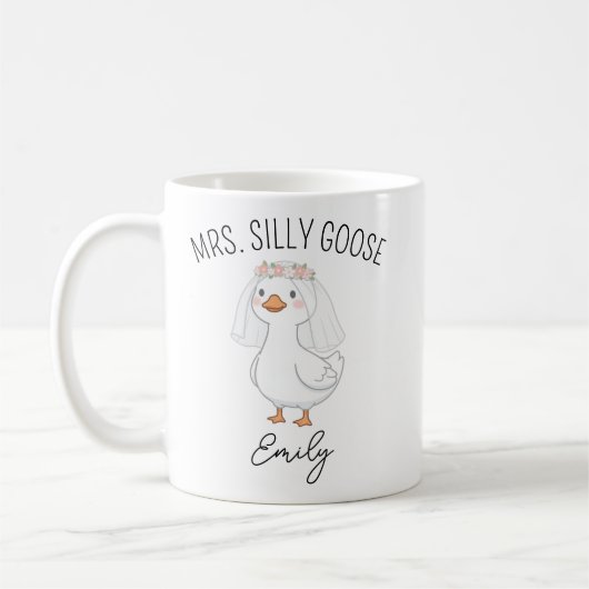 Custom Mr. und Mrs. Albern Goose Wedding Tasse Eng (Links)