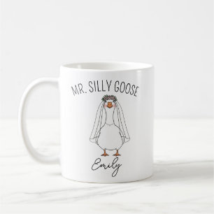 Custom Mr. und Mrs. Albern Goose Wedding Tasse Eng