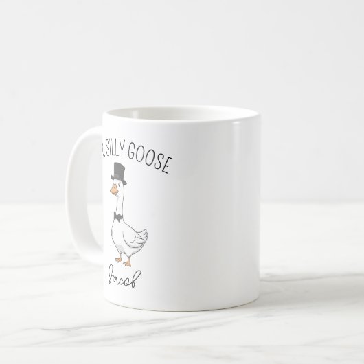 Custom Mr. und Mrs. Albern Goose Wedding Tasse Eng (Vorderseite Links)