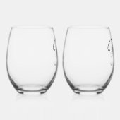 Custom Mr. und Mrs. Est. Modernes Elegant neu Weinglas Ohne Stiel (Rechts)
