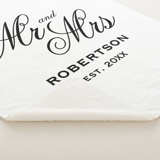 Custom Mr. und Mrs. frisch geerntet Sherpa Vlies D Sherpadecke (3/4)