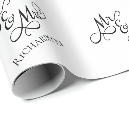 Custom Mr. und Mrs. Geschenkpapier (Rolleneckpunkt)