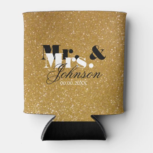 Custom Mr. und Mrs. gold Glitzer Hochzeit kann Küh Dosenkühler (Vorderseite)