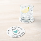 Custom mr und mrs mason jar Hochzeitsfeier Unterse Runder Pappuntersetzer (Vor Ort)